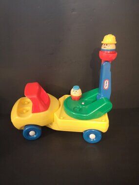 Vintage 1990 Little Tikes Up 'n Down Truck w/ 2 Figurines #0575 Ages 1-5